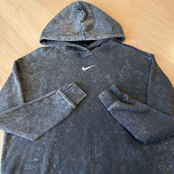 Nike Center Swoosh Hoodie Women's XS Black Stone Wash Pullover Travis Scott - Picture 4 of 9